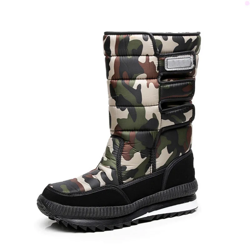 Г., зимние ботинки мужские водонепроницаемые зимние ботинки уличная Теплая мужская обувь модная Рабочая обувь - Цвет: Camouflage