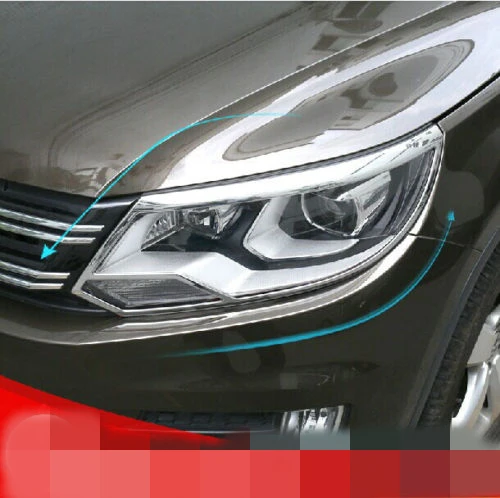 

FIT FOR 2012 -2014 VW TIGUAN CHROME FRONT HEADLIGHT LAMP COVER TRIM MOLDING