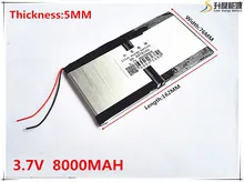 Frete grátis 5076162 3.7 v 8000 mah li-ion bateria para pipo m9 rk3188 quad core, m9, m99pro, m9pro 3g tablet pc 5.0*76*162mm