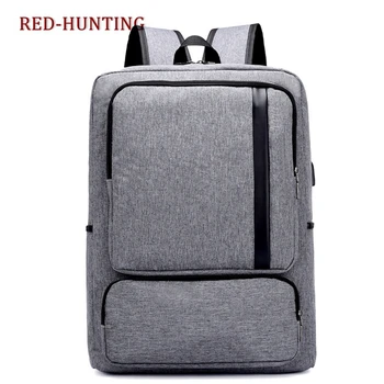 

High Quality Canvas Backpack Notebook Knapsack USB Charging Business College School Travel Backpack