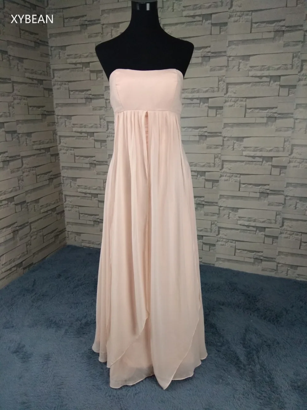 

Free Shipping ! 2018 New Arrival Straight Empire Draped Chiffon Evening Dresses