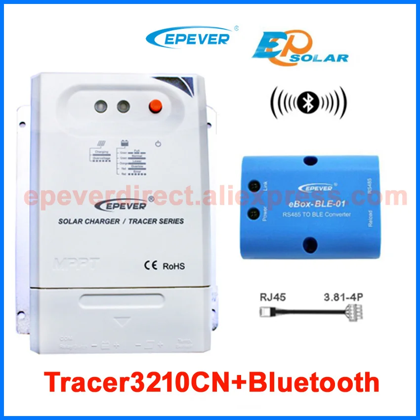 

EPEVER Solar charge Controller Tracer3210CN with BLE connect Box for connect use 30A 12v 24v