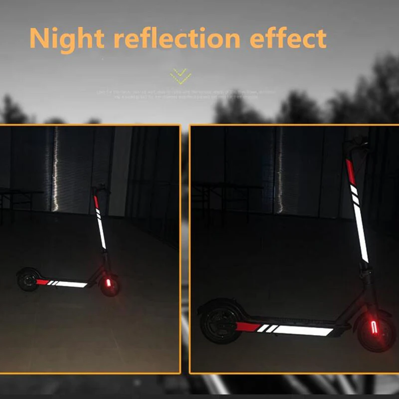Электрический скутер светоотражающие наклейки для Xiaomi Mijia M365/M365 Pro отражают светильник теги Пастер наклейка для безопасности в ночное время, Предупреждение полосы