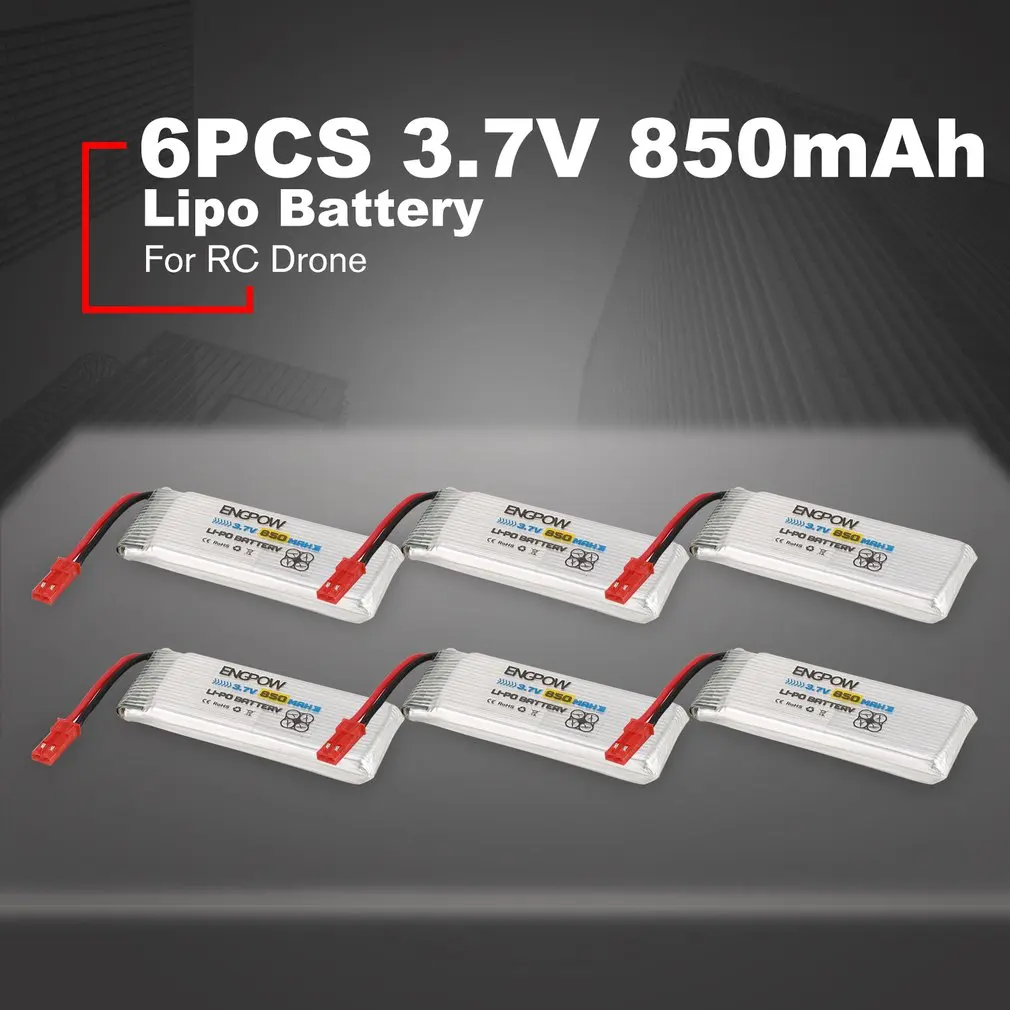 6PCS/2pcs Engpow 3.7V 850mAh 1S Rechargeable Lipo Battery Mini JST Plug Connector For RC Drone Quadcopter Helicopter Spare Parts