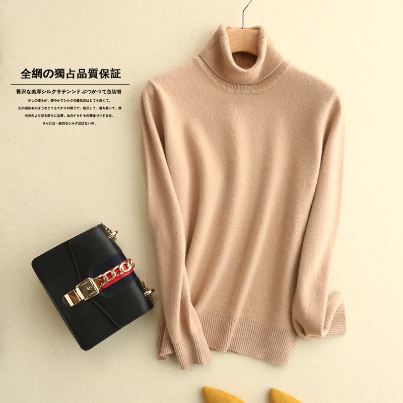 

Famele Pullover Turtleneck Winter Thick Warm Sweaters 100% Pure Cashmere Knitwear New Fashion 8Colors Women Jumpers Clothes Top