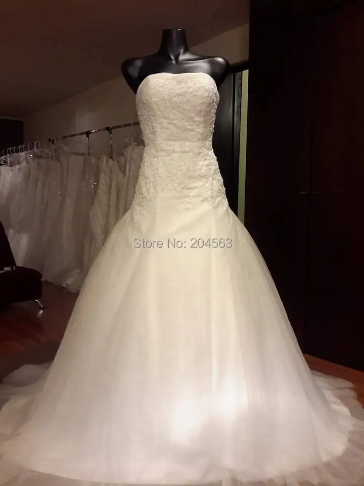 

Stunning A Line Tulle Appliques Wedding Dresses Popular Wedding Dress Custom size/color