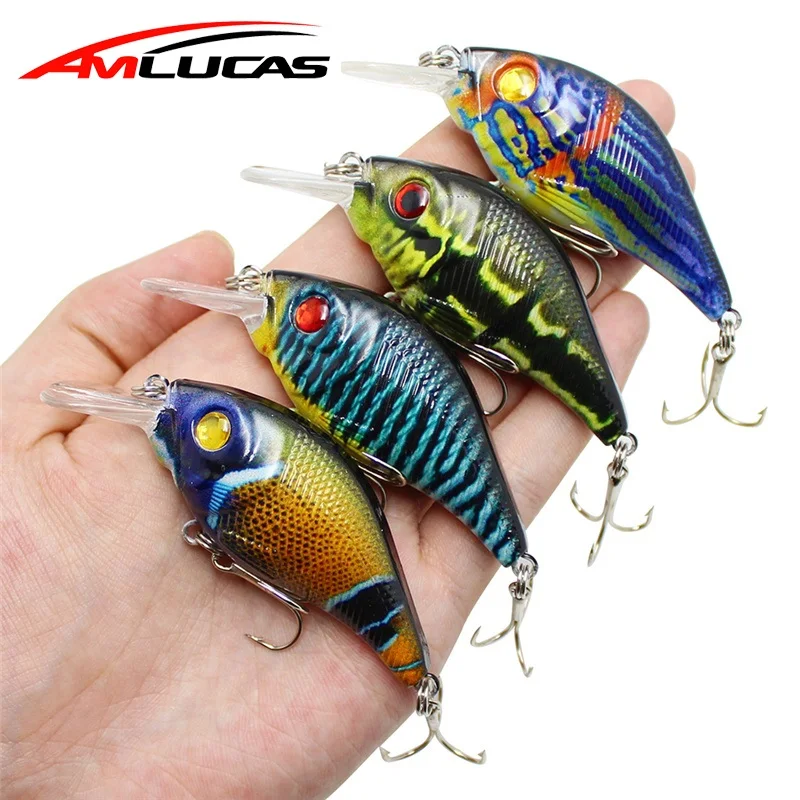 Amlucas 7.5cm 11.2g Crankbait Minnow Fishing Lure Artificial Hard Bait Wobblers Carp Tackle Fake Fish pesca WW74 | Спорт и
