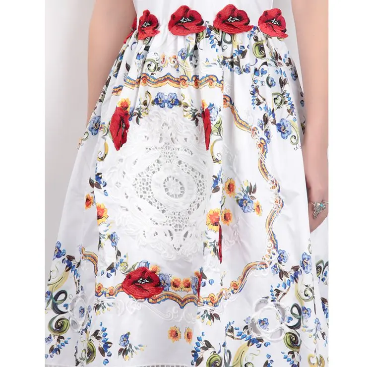 Высокое качество модное Открытое платье Лето Подиум Сексуальный Спагетти ремень аппликации печатные платья