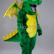 Талисман Зеленый Динозавр Дракон маскарадный костюм на заказ маскарадный костюм карнавальный костюм-маскот