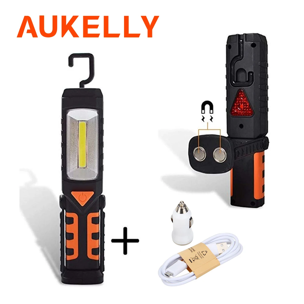 Ring Rechargeable COB LED Lamp Torch Emergency Work Light Magnetic Flexible USB
