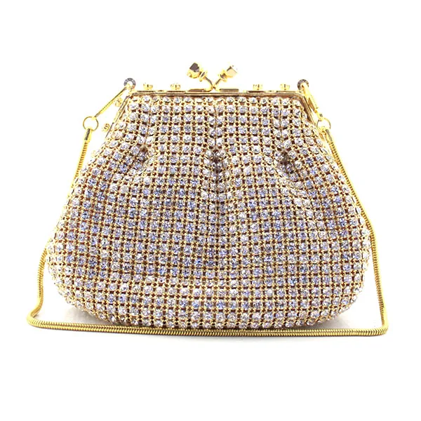

Gold Crystal Clutches Lady Party Bag Women Day Clutch Fashion Metal Box Bags Evening Purse And Handbags(6088-BG)