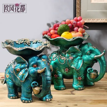 

Continental retro Home Furnishing jewelry noble living room luxury decoration crafts elephant fruit fruit plate