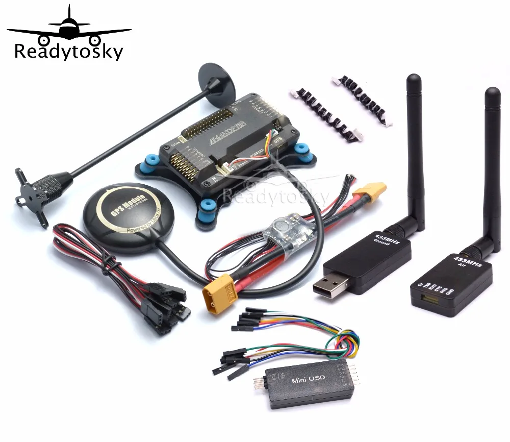 

APM2.8 Flight Controller Board Minim OSD M8N 8N Power Module 433Mhz / 915Mhz Telemetry Kit for RC Quadcopter Multicopter