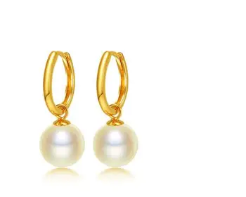

gorgeous AAA7-8mm round Akoya white pearl dangle earring 18