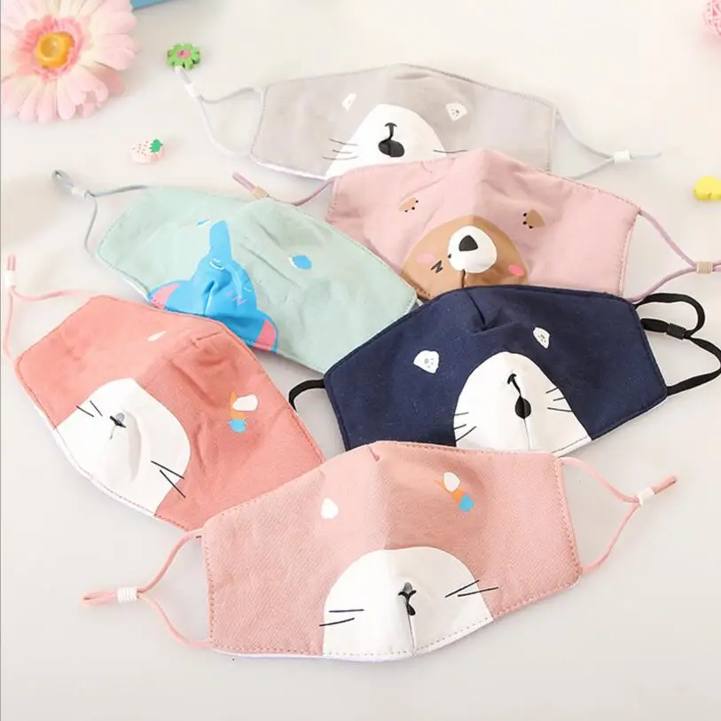 

2018 New Cartoon kids cotton mask anti-pollution cute Children mouth mask Cycling Wearing Windproof Anti-Dust Face Masks