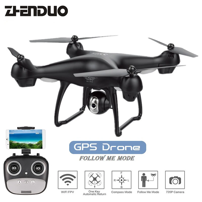 

S70W FPV RC Drone 1080P 400M HD Adjustable Wide-Angle Camera WiFi Live Video Follow Me GPS position Return RC Quadcopter
