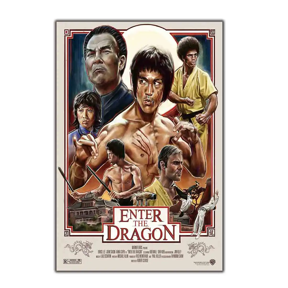 Bruce LEE Enter the Dragon Classic Movie Canvas Poster Art Prints 8x12 24x36inch