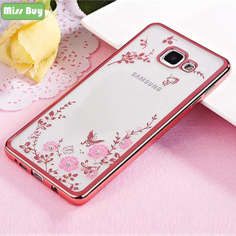 Flower Silicone Case for Samsung Galaxy S10 S9 S8 Plus S6 S7 Edge J4 J6 A7 A9 2018 C5 C7 Pro J2 J5 J7 Prime Bling Cover |