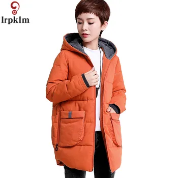 

Women Winter Jackets Long Coat Hooded Big Pockets Plus Size 5XL Jacket Long 2018 Women Coat Winter Cotton Padded Jacket CH661