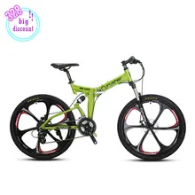 Cyrusher RD100 Folding Unisex Mountain Bike font b Bicycle b font Full Suspension 24 Speeds 26X17