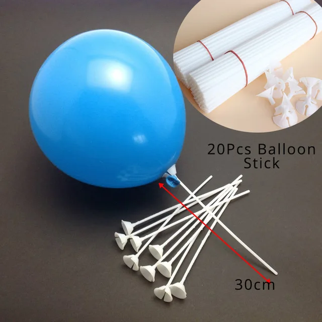 Подставка для воздушных шаров на день рождения, палочка для шарика, держатель для свадебного декора, конфетти, Балон, украшения для дня рождения, Детская баллон, Globos - Цвет: 20pcs balloon stick