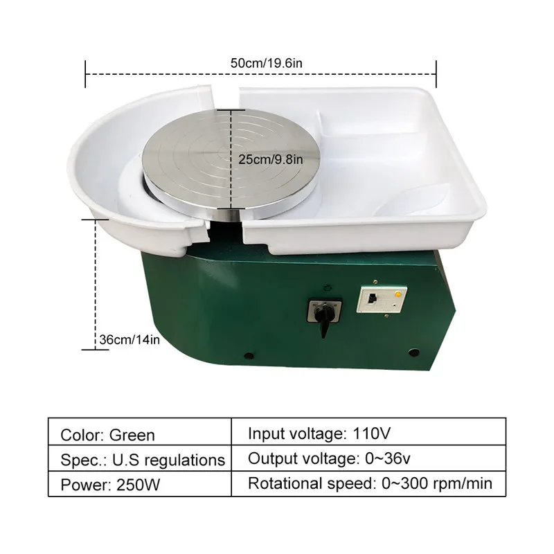 110 V/220 V Электрический Tours гончарный круг машина для Керамика произведение искусства Керамика s глины ножная педаль для Керамика работы 250W