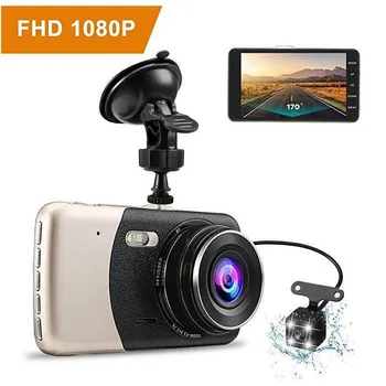 

1080P Dual Lens Car DVR Camera Mirror 170 Degree Auto Driving Recorder G-sensor 4.0 inch Dash Cam with Rear View Camera