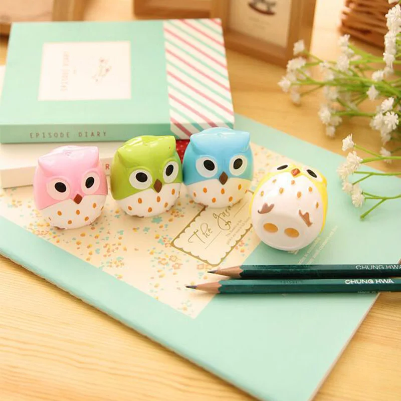 1 х kawaii Сова Пластиковая точилка для карандашей нож резки корейских канцелярских