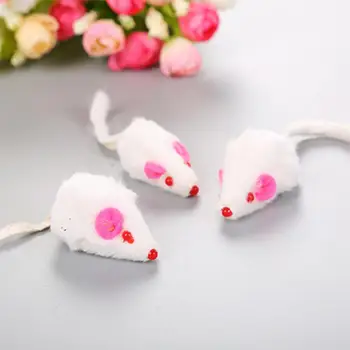 

1Pcs Interactive Mini Funny Animal Playing Toys For Cats Kitten Simulation Plush Mice Toy with Sound Cats Toys False Mouse Toy