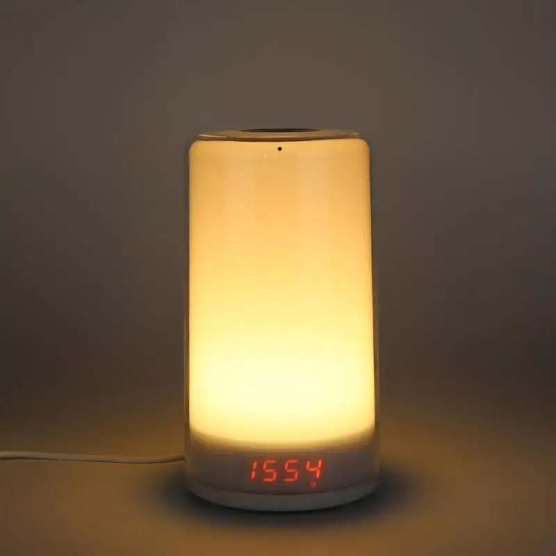 

Alarm Clock Touch Wake Up Light Sunrise Simulation Colorful Night Lamp USB US Plug