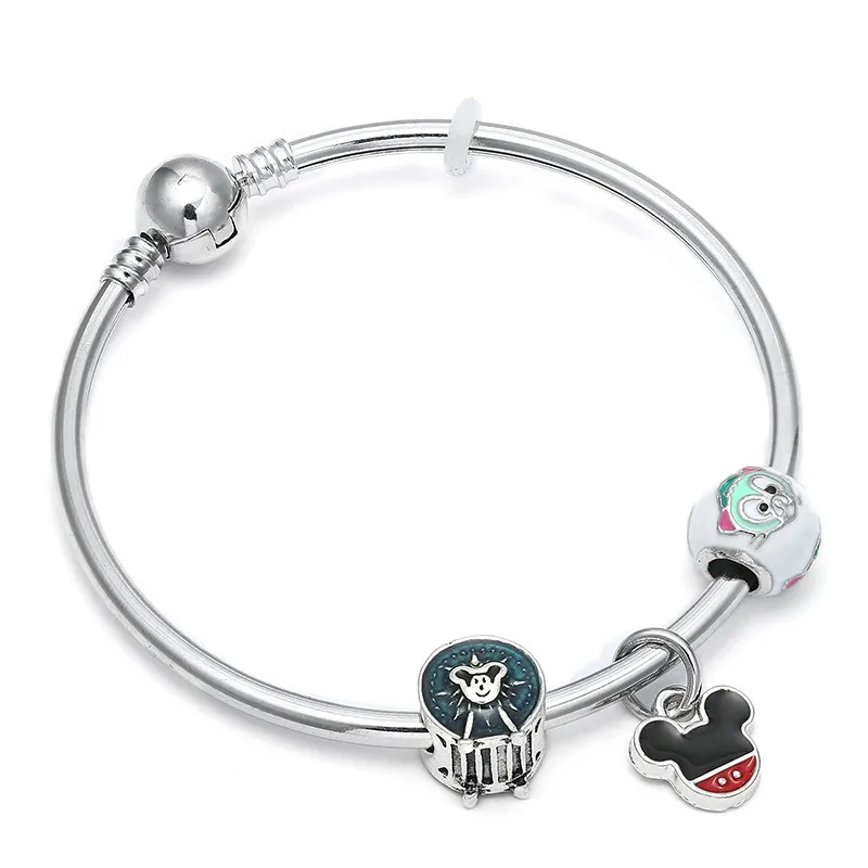 

Women for 2018 New Mickey & Minnie Charm Bracelets Carnival Rattle Beads Brand Bangles & Bracelets DIY Jewelry Pulseras