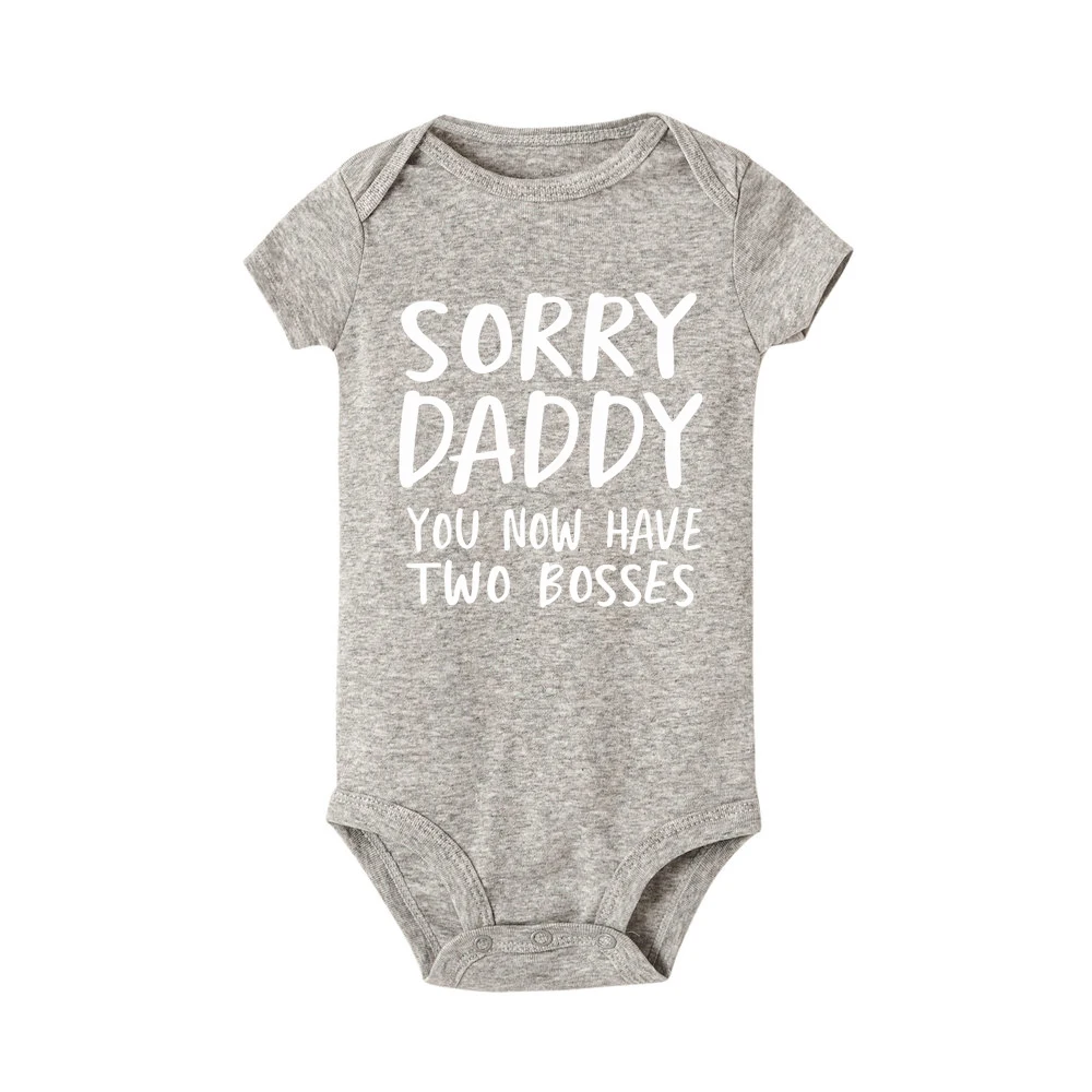 Sorry Daddy you now have two Boys детские комбинезоны с печатью летняя одежда для малышей комбинезон для новорожденных мальчиков и девочек - Цвет: R090-SRPGY-