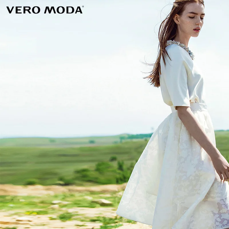 VERO MODA бренд 2018 Новый офис леди стиль аппликации невидимый молнии A Line женские
