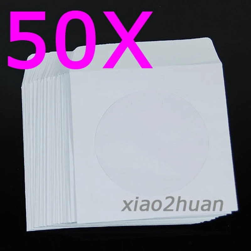 100 Pochettes papier noir avec fenêtre et rabat pour CD