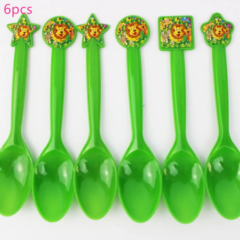 

Jungle animal Theme Tableware Set Birthday Party Decoration Kids plate Cups hats Tablecloth Flag Straw Spoons Party Supplies