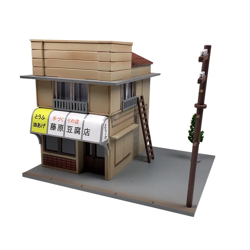 1: 64 1 комплект архитектура для начальной D Fujiwara Tofu Shop Kit Diorama комплект не включает в себя никаких автомобилей сцена светодиодный магазин моделей