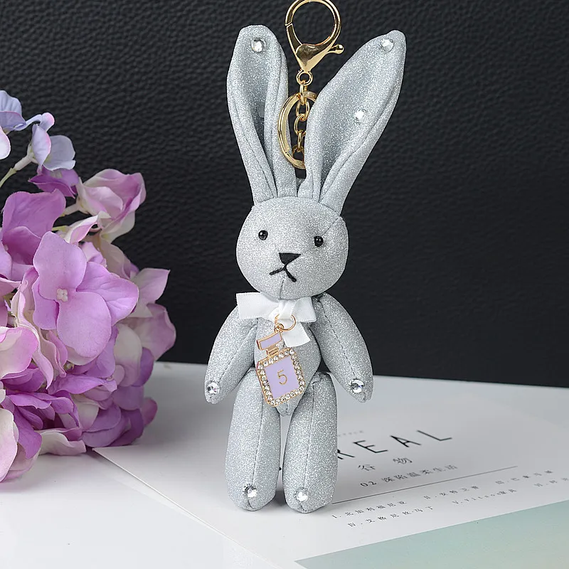 19cm Glitter Rivets, matte, diamonds, long ears Rabbit Doll Baby Soft Plush Stuffed&Plush Animal keychain toys