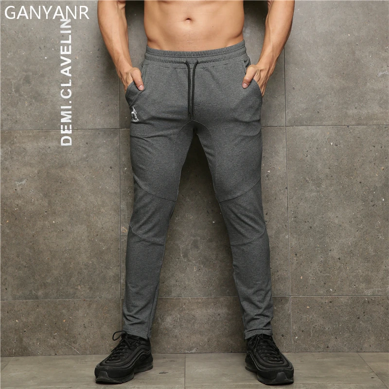 Ganyanr Running Pants Men Sport Legging Fitness Yoga Gym Athletic Football Sweatpants Jogging