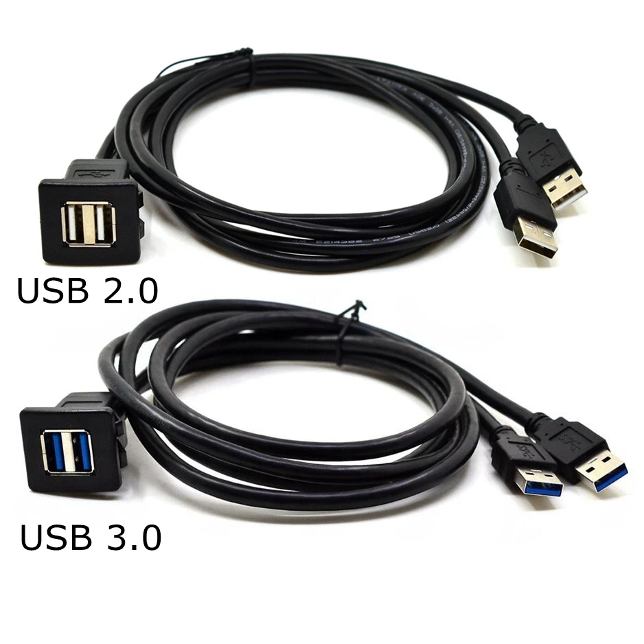 Удлинительный кабель с двумя портами USB 2 0 3 A штырьковый разъем AUX для крепления на