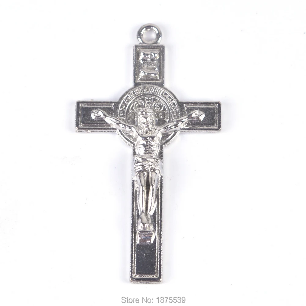 

Fashion Religious St Benedict Cross 10 Pieces Zinc Alloy Necklace Pendant