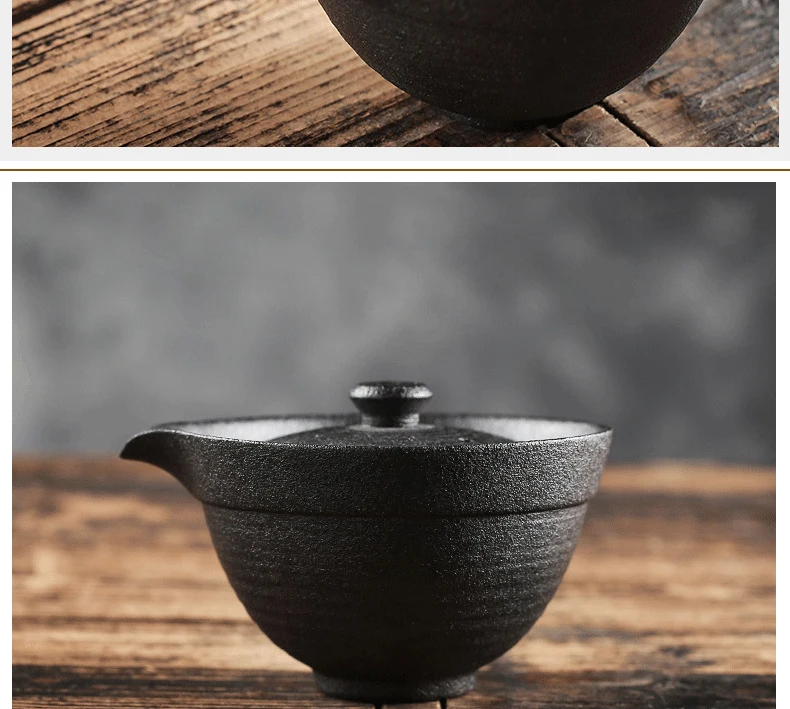 Дзен японский стиль винтаж грубая керамика Портативный Путешествия Чайный набор офис автомобиль Быстрая чашка 1* чайник+ 2* чайная чашка+ 1* чайные банки+ 1* мешок