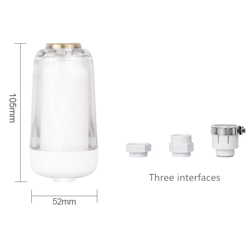 3L/min Straight-flow Washable Ceramic Filter Faucet Tap Water Purifier with 3 Interface Connectors for Kitchen Bathroom 3L/min Straight-flow Washable Ceramic Filter Faucet Tap Water Purifier with 3 Interface Connectors for Kitchen Bathroom