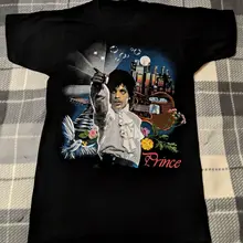 1985 Винтажная футболка с принцем фиолетовая футболка с рисунком «Мир дождя» футболка с дизайном «странные вещи» новые летние футболки с коротким рукавом Новинка