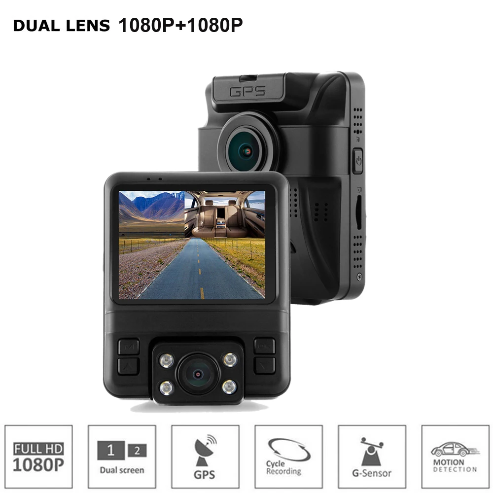 

wifi car dash camera gps dual lens front and rear cameras 1920*1080P IR light car dvr car camera video recorder for taxi driver