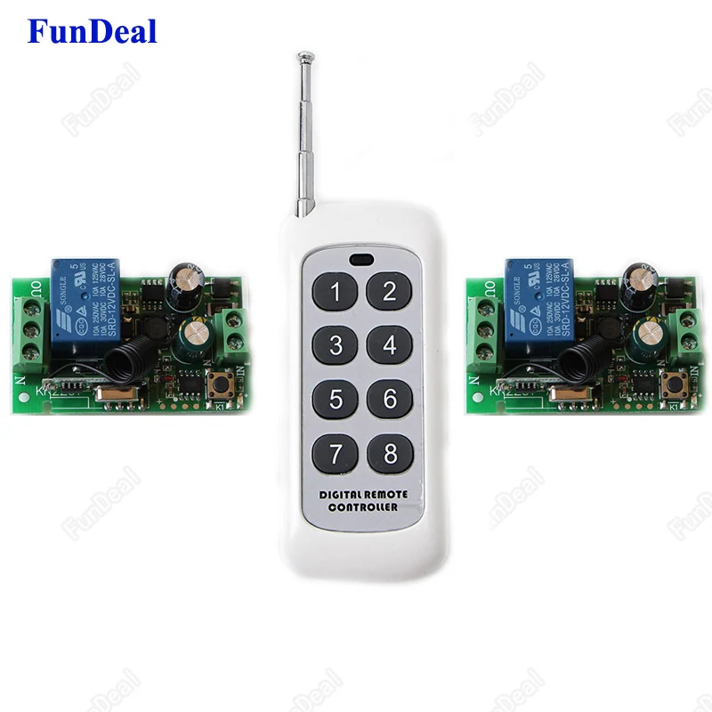 2pcs 433 Mhz Universal Wireless Remote Control Switch AC 220V 110V 1 ...