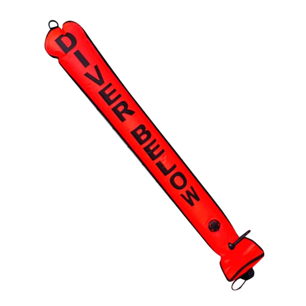 Nylon TPU Safety High Visibility 4FT Underwater Scuba Diving Diver Below SMB Surface Marker Buoy Signal Tube with Oral Inflator