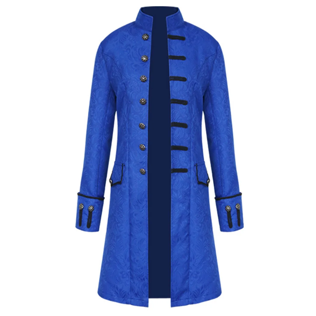 Vintage Retro Mens Gothic Brocade Jacket Winter Frock Coat Steampunk ...