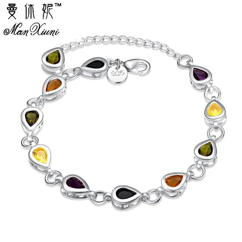 Manxiuni, винтажный очаровательный женский браслет, романтический в виде капли воды, соединенный браслет для женщин, кристалл, свадебные ювелирные изделия, pulseira feminina