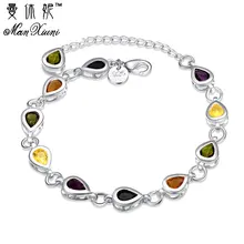 Manxiuni, винтажный очаровательный женский браслет, романтический в виде капли воды, соединенный браслет для женщин, кристалл, свадебные ювелирные изделия, pulseira feminina