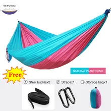 Single Double High Strength Outdoor Hammock Tree Portable Parachute Sleeping Swings Backpacking Hiking Woven Camping